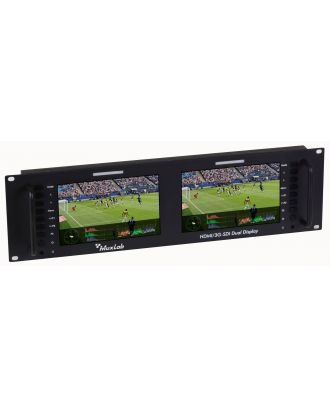 Muxlab - Ecrans rackable 2x7'' 4K/30, HDMI / 3G-SDI, 3U