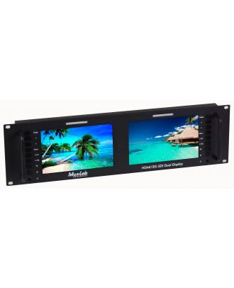 Double écran 7p pour rack 19p pour signal HDMI / 3G-SDI