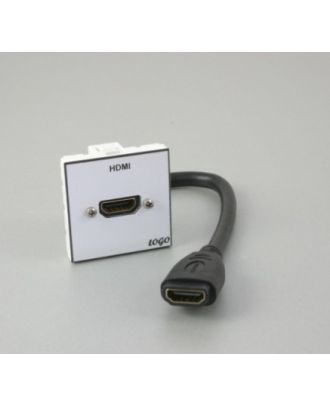Plastron 45 + embase HDMI F 20cm vers HDMI F comprise